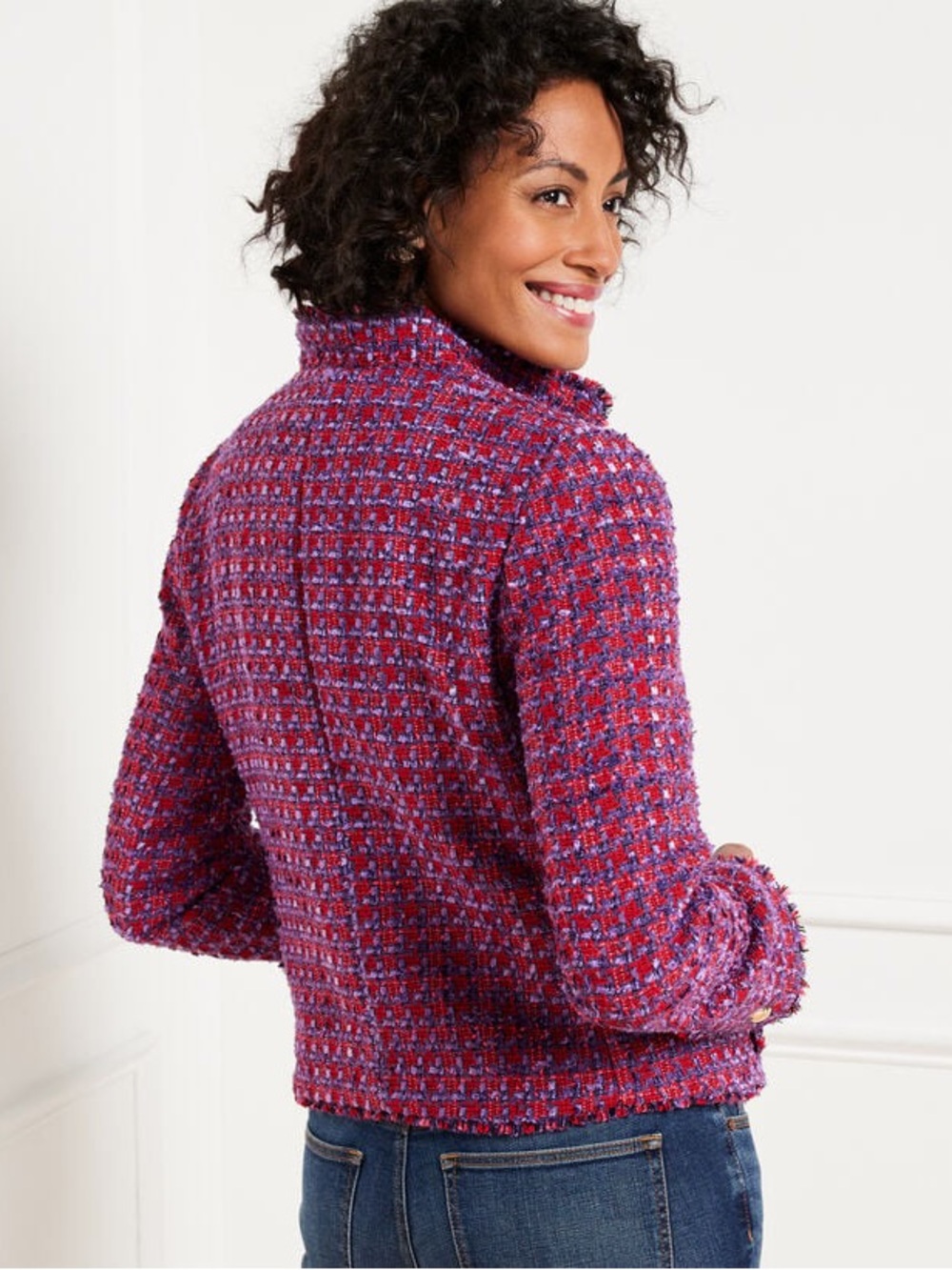 Talbots Tweed Blazer Button-Front Jacket - Picture 12 of 12